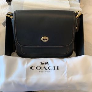 NWT Coach Rambler Glovetanned Leather Black Crossbody Shoulder Bag. Still in box